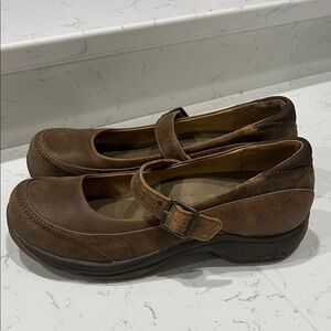 Dansko Brown Leather Strap Flats